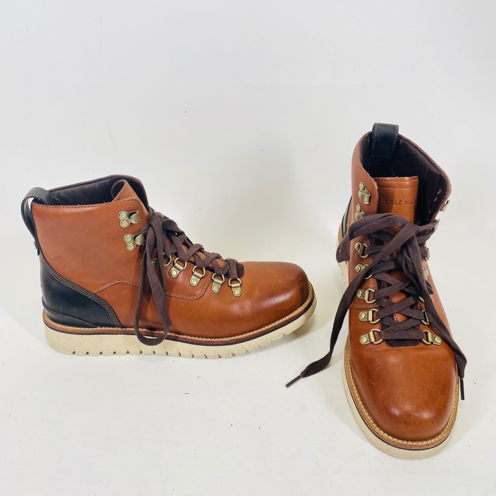 Cole Haan Mens Grand.OS Zerogrand Hiker Boots British Tan Leather C25956 Size 9M